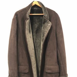 Emporio Armani Men’s Synthetic Shearling Coat